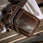 Retro Cowhide Leather Waist Bag Casual Sport Bag