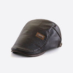 PU Leather Beret Cap Fall Winter Hat