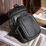 Retro Cowhide Leather Waist Bag Casual Sport Bag