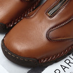 Genuine Leather Zipped Martin Boots