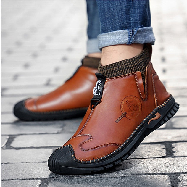 Cowhide Leather Chelsea Boots for Men