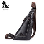 Leisure Triangle Cowhide Leather Crossbody Bag
