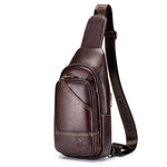Cowhide Leather Crossbody Bag Fashion Chest Pack