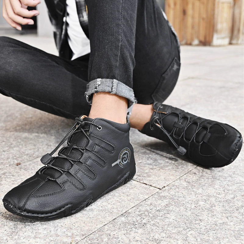 Fashion Lace Up Leather Boots