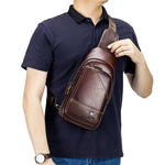 Cowhide Leather Crossbody Bag Fashion Chest Pack