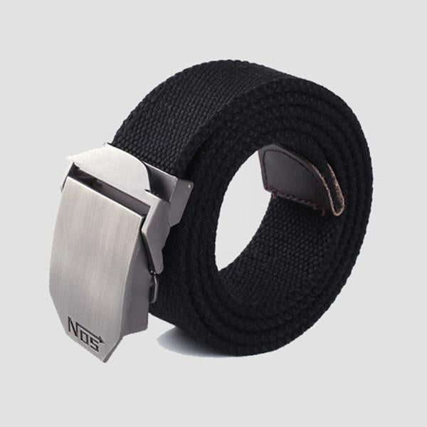 115CM Men Thickening Canvas Belt Military Style Adjustable Slider Buckle Belt - MagCloset