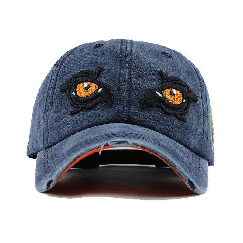Washed Style Hip Hop Snapback Hat Trucker Embroidery Eagle Eye Casquette