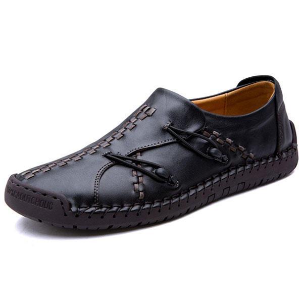 Men Comfortable Genuine Leather Soft Sole Hand Stitching Oxfords Shoes