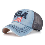 Mens Letter Embroidered Breathable Hat Mesh Baseball Cap