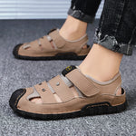 Large-Size Men's Shoes Fashion Outdoor Casual Microfiber Leather Sandals