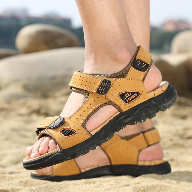 Mens Summer Leisure Beach Shoes Hook Loop Opened Toe Sandals