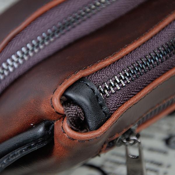 Men's Casual Leather Waist Bag Crossbody Bag - MagCloset