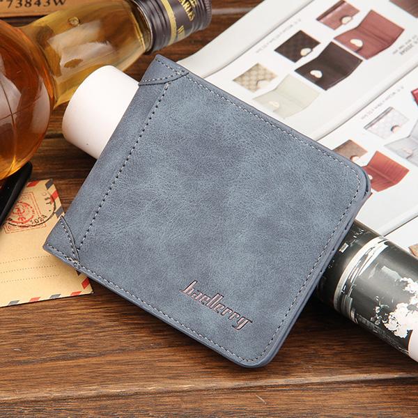 Retro Fashion Nubuck Leather Horizontal Vertical Short Wallet