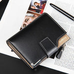 Mens Causal Leather Multi-Functional Buckle Wallet Zipper Coins Wallet - MagCloset
