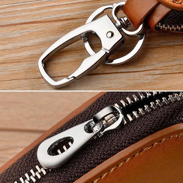 Vintage Genuine Leather Car Key Holder Key Bag Keychain Wallet For Men Women