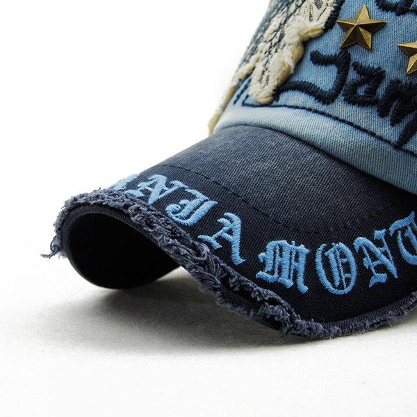 Mens Fashion Vintage Washed Embroidery Adjustable Golf Snapback Hat Baseball Cap