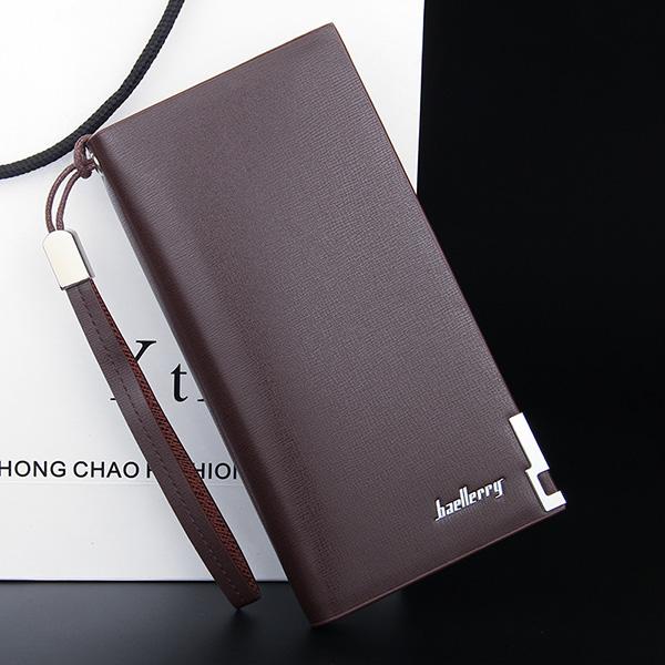 Mens Business Multi-functional PU Leather Long Wallet Clutch Bag - MagCloset