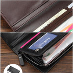 Mens Business Multi-functional PU Leather Long Wallet Clutch Bag - MagCloset