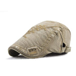 Mens Embroidery Hats Vintage Adjustable Visor Hats Washed Cotton Berets Hats