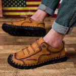 Men Stitching Leather Casual Oxfords Shoes