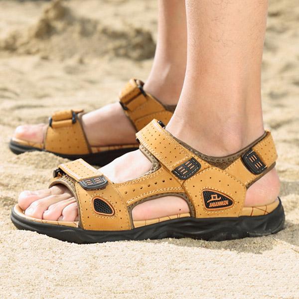Mens Summer Leisure Beach Shoes Hook Loop Opened Toe Sandals