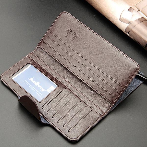 Mens PU Leather 18 Card Slots Long Wallet Card Holder - MagCloset