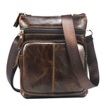 Bullcaptain® Men's Cowhide Leather Crossbody Bag Business One Shoulder Mini Bag