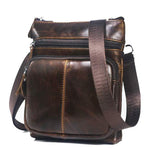 Bullcaptain Men's Cowhide Leather Crossbody Bag Business One Shoulder Mini Bag - MagCloset