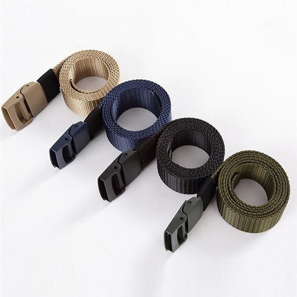 130CM Unisex Nylon Belt Plastic Buckle Outdoor Sport Belt For Men Women - MagCloset