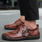Men's Large Size Casual Slip On Buckled Flat Shoes