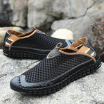 Large Size Men Hand Stitching Mesh Outdoor Soft Slip Resistant Flats