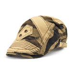 Men Pure Color Camouflage Patchwork Beret Caps Outdoor Visor Peaked Cap