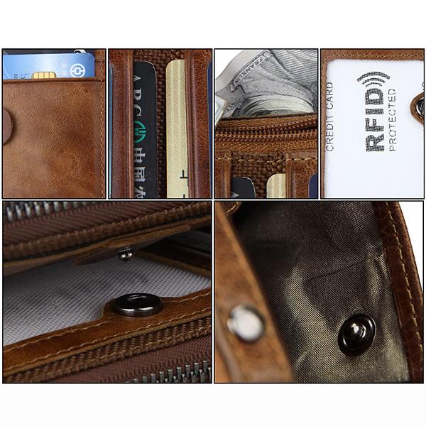 Anti-Magnetic RFID Blocking Crazy Horsehide Leather Wallet - MagCloset