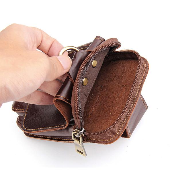 Genuine Leather Mobile Phone 5.5 Inches Waist Bag For Men - MagCloset