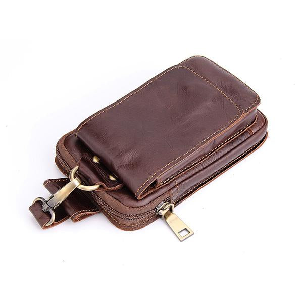 Genuine Leather Mobile Phone 5.5 Inches Waist Bag For Men - MagCloset