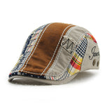 Fashion Visor Cap Beret Hats Patchwork Striped Casquette Flat Caps