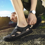 Summer Breathable Mesh Sandals Men Leather Outdoor Casual Walking Shoes
