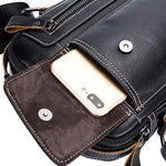 Bullcaptain® Mens Genuine Leather Business Messenger Bag Vintage Crossbody Bag - MagCloset