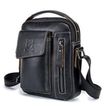 Bullcaptain® Mens Genuine Leather Business Messenger Bag Vintage Crossbody Bag