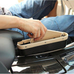 Leather Car Seat Storage Box Auto Seat Gap Pocket Organizer