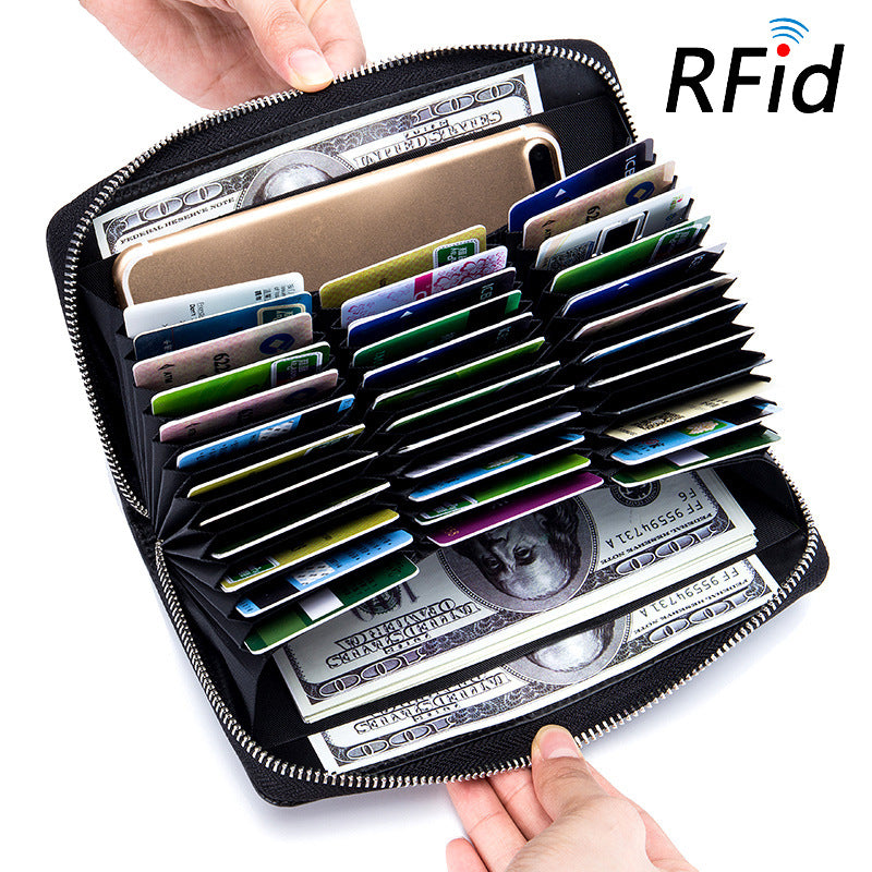 Unisex RFID Blocking 36 Card Slots Long Wallet