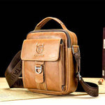 Bullcaptain® Genuine Leather Multi-function Casual Shoulder Crossbody Bag For Men