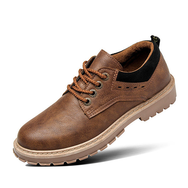 Men Vintage British Style Cargo Leather Shoes