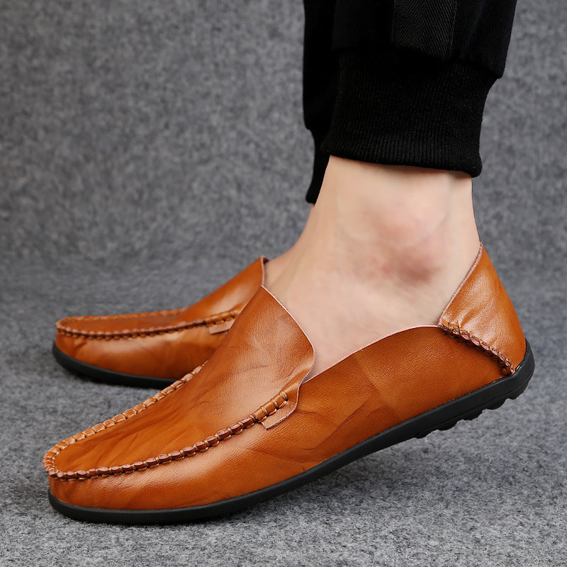 Two Ways of Wearing Cow Leather Flat Loafers