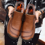 Winter Fur Lining Zipper Shoes for Men
