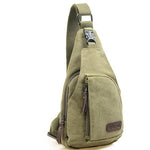 Men Canvas Backpack Shoulder Chest Hiking Bag - MagCloset