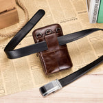 Bullcaptain® Cowhide Belt Bags Vintage Waist Bags Belt Loop Shoulder Bags