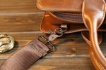 Business Retro Briefcase Crazy Horse PU Leather Handbag Crossbody Bag