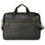 Wax Oil Genuine Leather Vintage Handbag Cowhide Business Briefcase Crossbody Shoulder Bag