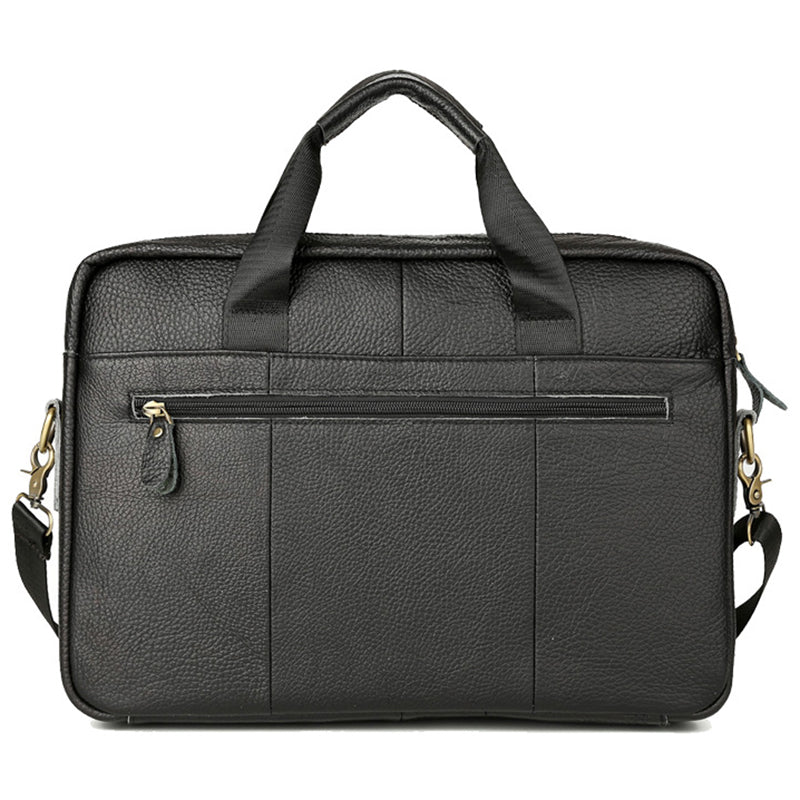 Wax Oil Genuine Leather Vintage Handbag Cowhide Business Briefcase Crossbody Shoulder Bag